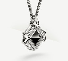 Load image into Gallery viewer, Large Black Onyx Pyramid Pendant&lt;br&gt;w/Pavé Diamonds &amp; Talon Details
