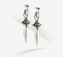 Load image into Gallery viewer, Star Dagger Earrings&lt;br&gt;in Sterling Silver
