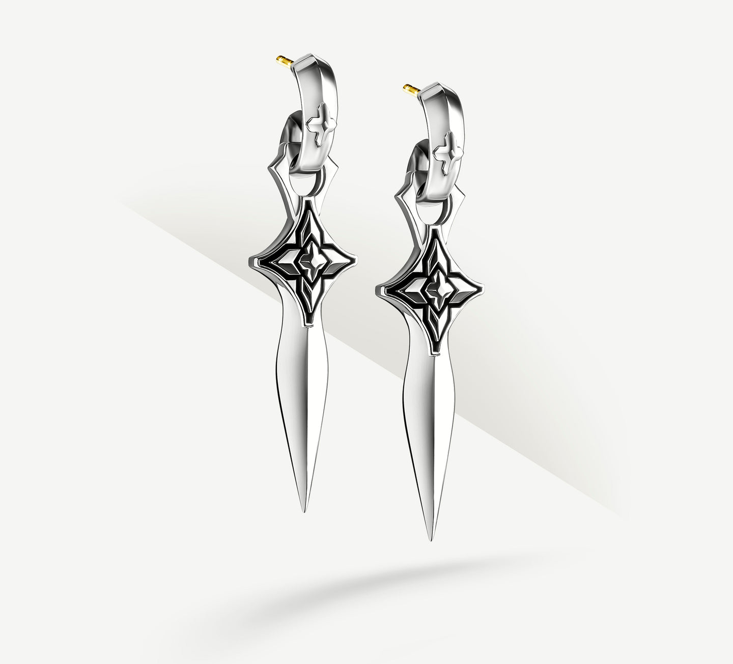 Star Dagger Earrings<br>in Sterling Silver