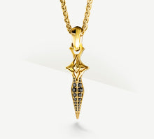 Load image into Gallery viewer, Star Dagger / 18K Gold&lt;br&gt;w/Black Pavé Diamonds
