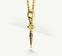 Load image into Gallery viewer, Star Dagger / 18K Gold&lt;br&gt;w/Black Pavé Diamonds
