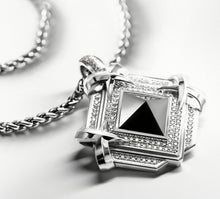 Load image into Gallery viewer, Large Black Onyx Pyramid Pendant&lt;br&gt;w/Pavé Diamonds &amp; Talon Details
