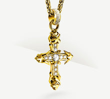 Load image into Gallery viewer, REGAL II Cross / 18K Gold&lt;br&gt;w/Pavé Diamonds / Talon Details
