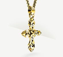 Load image into Gallery viewer, REGAL II Cross / 18K Gold&lt;br&gt;w/Pavé Diamonds / Talon Details
