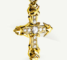 Load image into Gallery viewer, REGAL II Cross / 18K Gold&lt;br&gt;w/Pavé Diamonds / Talon Details
