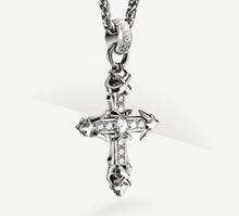 Load image into Gallery viewer, The REGAL II Cross in Sterling Silver&lt;br&gt;w/Pavé Diamonds / Talon Details
