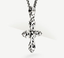 Load image into Gallery viewer, The REGAL II Cross in Sterling Silver&lt;br&gt;w/Pavé Diamonds / Talon Details
