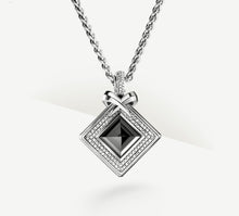 Load image into Gallery viewer, Black Onyx Pyramid Pendant&lt;br&gt;w/Pavé Diamonds / Talon Detail
