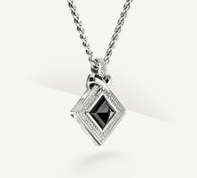 Load image into Gallery viewer, Black Onyx Pyramid Pendant&lt;br&gt;w/Pavé Diamonds / Talon Detail
