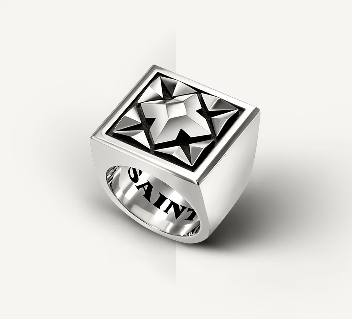 Classic Crown Signet Ring<br>in Sterling Silver