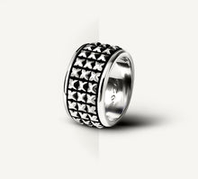 Load image into Gallery viewer, Triple Stud Band Ring&lt;br&gt;in Sterling Silver
