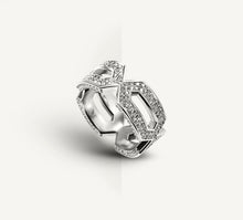 Load image into Gallery viewer, Crystal Link Band&lt;br&gt;Sterling Silver&lt;br&gt;White Pavé Diamonds
