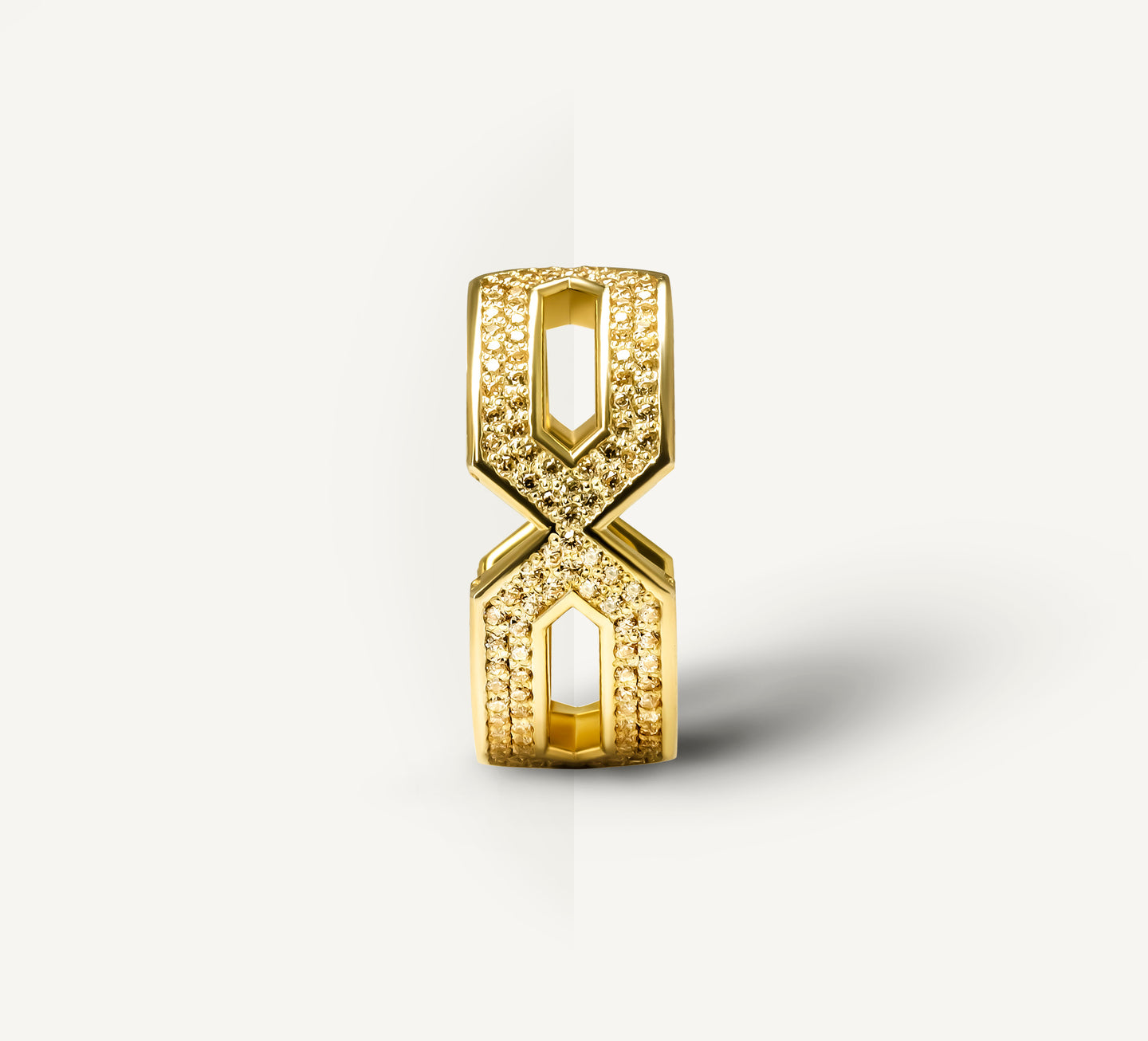 Crystal Link Band<br>18k Yellow Gold<br>Yellow Pavé Diamonds