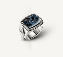 Load image into Gallery viewer, Arrow Signet Ring&lt;br&gt;w/Exotic Pietersite Stone
