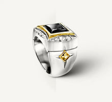 Load image into Gallery viewer, The Grand Signet Ring&lt;br&gt;Diamonds / Onyx &amp; Mixed Metals
