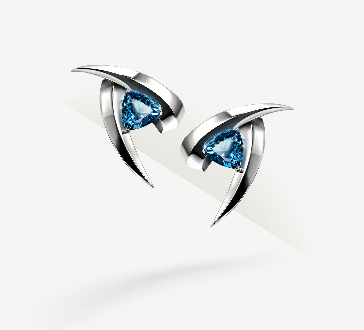 Talon Earrings in Sterling Silver<br>w/London Blue Topaz