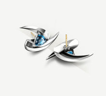 Load image into Gallery viewer, Talon Earrings in Sterling Silver&lt;br&gt;w/London Blue Topaz
