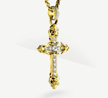 Load image into Gallery viewer, REGAL Cross / 18K Gold&lt;br&gt;w/Pavé Diamonds / Talon Details
