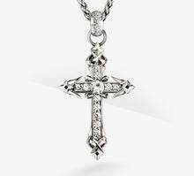 Load image into Gallery viewer, REGAL Cross w/Pavé Diamonds&lt;br&gt;in Sterling Silver / Talon Details
